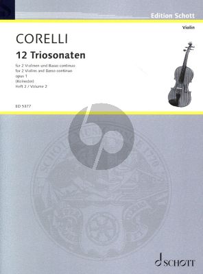 Corelli 12 Triosonaten Op.1 Vol.2 No.4-6 fur 2 Violinen und Bc Violoncello (Viola da gamba) ad libitum (Herausgeber Walter Kolneder)