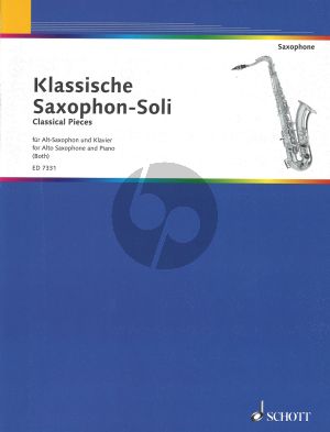 Klassische Saxophon-Soli fur Alto Sax.-Piano (edited by Heinz Both)