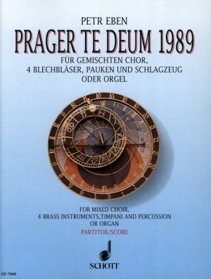 Eben Prager Te Deum 1989 SATB with Organ or 2 Trps, 2 Trb, Timpani and Percussion ad Lib. Fullscore (Latin)