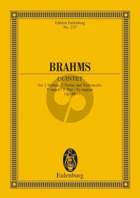 Brahms Quintet F-major Op.88 2 Violins-2 Violas and Violoncello Study Score (ed. Wilhelm Altmann)