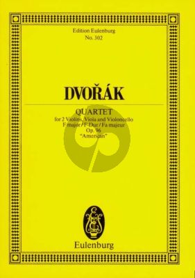 Dvorak Quartet F-major Op.96 "American" 2 Vi.-Va.-Vc. Study Score