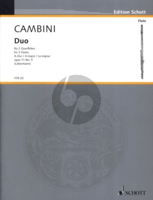 Cambini Duo A-dur Op.11 No.5 fur 2 Floten (Herausgeber Walter Lebermann)