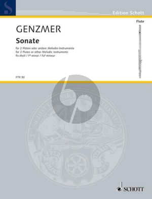 Genzmer Sonate fis-moll GeWV 266 2 Flöten (1944) (oder andere Melodie Instrumente) (Spielpartitur)