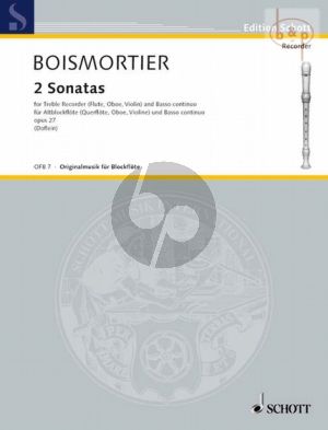 2 Sonatas from Opus 27 Treble Recorder (Fl./Ob./Vi.)-Bc