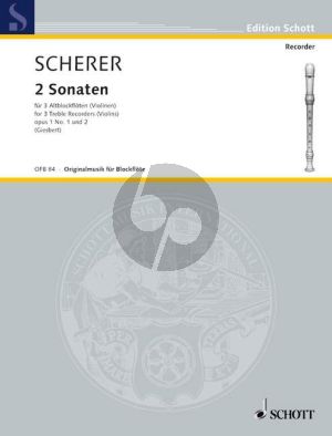 2 Sonatas Op.1 and Op.2 3 Treble Recorders (or Violins)