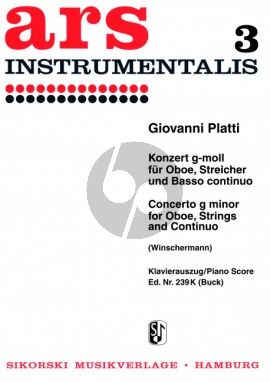Platti Konzert g-moll Oboe-Streicher und Bc (Klavierauszug) (Winschermann)