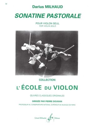 Milhaud Sonatine Pastorale Violon seul