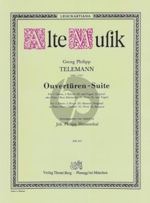 Telemann Ouverture-Suite D-dur für 2 Oboen, 2 Hörner (D) und Fagott (Stimmen) (Johann Philipp Hinnenthal)