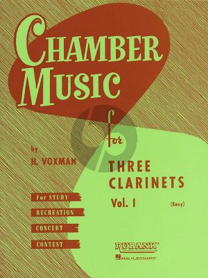 Chambermusic for 3 Clarinets Vol.1 (Score) (Himie Voxman)