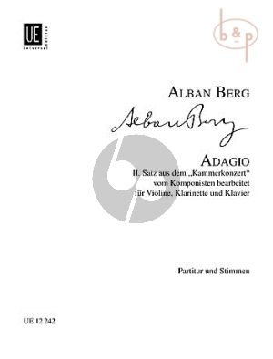 Berg Adagio (aus Kammerkonzert) Klarinette(Bb)-Violine-Klavier (Part/St.)