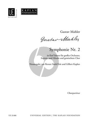 Mahler Symphonie No.2 fur Soli (SA), Chor (SATB) und Orchester - Chorpartitur