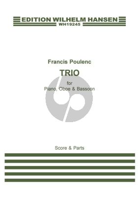 Poulenc Trio for Oboe, Bassoon and Piano Score and Parts