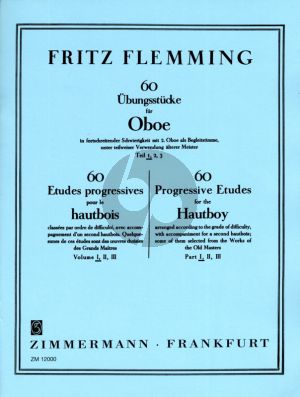 Flemming 60 Ubungsstucke Vol. 1 in fortschreitender Schwierigkeit mit 2.Oboe als Begleitstimme