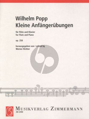 Popp Kleine Anfanger Ubungen Op. 258 Flöte und Klavier (Werner Richter)