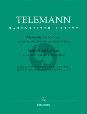 Telemann Methodische Sonaten Vol.1 fur Violine und Klavier (Herausgeber Max Seiffert) (Barenreiter)