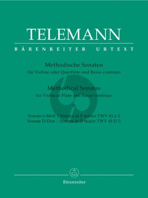 Telemann Methodische Sonaten Vol.2 Violine oder Flote und Bc (Seiffert) (Barenreiter)