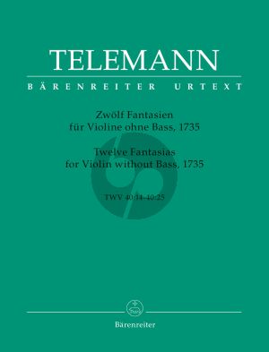 Telemann 12 Fantasien TWV 4:14-40:25 Violine solo (Hausswald) (Barenreiter-Urtext)