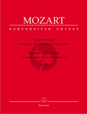 Mozart Quartet g-minor KV 478 for Violin, Viola, Violoncello and Piano Score and Parts (edited by H.Federhofer) (Barenreiter Urtext)