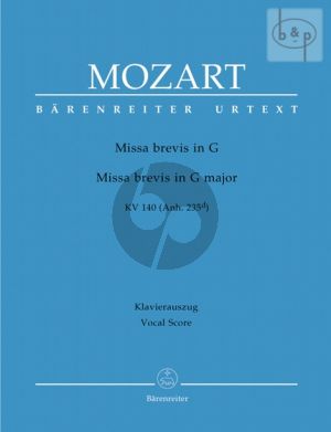 Missa Brevis G-dur KV 140 (Anh.235d) (Soli-Choir-Orch.) (Vocal Score)