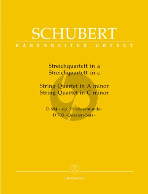 Schubert Streichquartett a-moll Op.29 (D 804) (Rosamunde) & Quartettsatz c-moll (D 703) Stimmen (Barenreiter)