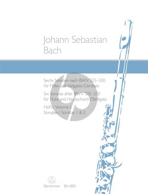 Bach 6 Sonaten nach BWV 525 - 530 Vol.1 (No.1 - 2) (Flote-obl.Cembalo) (Kirchner) (Barenreiter)