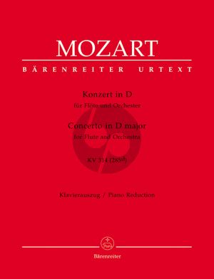 Mozart Concerto D-major KV 314 (285d) for Flute and Orchestra - Edition for Flute and Piano (piano red.) (Edited by R. Brown & K. Hunteler - Arranged by Martin Schelhaas) (Barenreiter-Urtext)