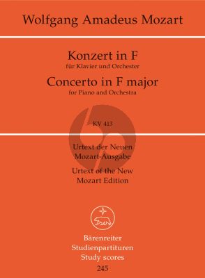 Mozart Piano Concerto in F major KV 413 (387a) Study Score