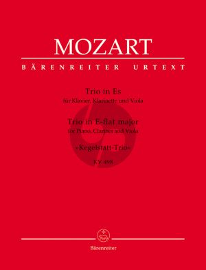 Mozart Kegelstatt Trio Es-dur KV 498 (Clar.[Bb] [Violin]-Viola-Piano) (Score/Parts) (edited by W.Plath) (Barenreiter-Urtext)