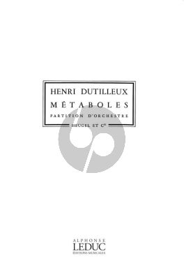 Dutilleux Metaboles pour Orchestre (Partition de Poche)