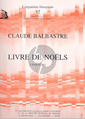 Balbastre Livre de Noels Vol.2 Orgue (Edition par Litaize/Bonfils)