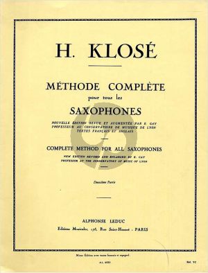Klose Methode Complète Vol.2 pour Saxophone (Leduc) (fr./engl.)