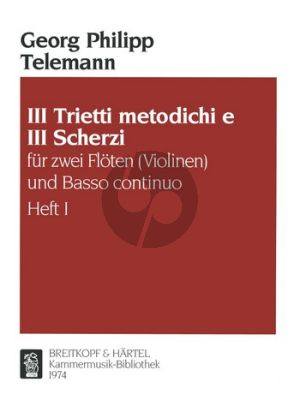 Telemann Trietti Metodichi e 3 Scherzi No.1 (G-dur/A-dur) 2 Flutes[2 Vi.]-Bc