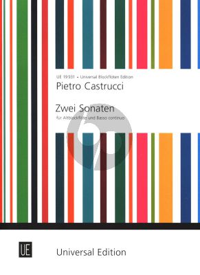 Castrucci 2 Sonaten Op. 1 No. 5 und 6 Altblockflöte und Bc (Eichberger/Petrenz)