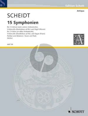 Scheidt 15 Symphonien 2 Violinen-Violonc.-Bc Partitur und Stimmen