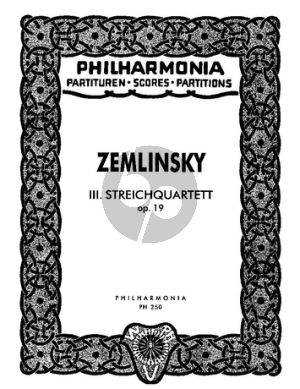 Zemlinsky Streichquartett No. 3 Op. 19 Studienpartitur