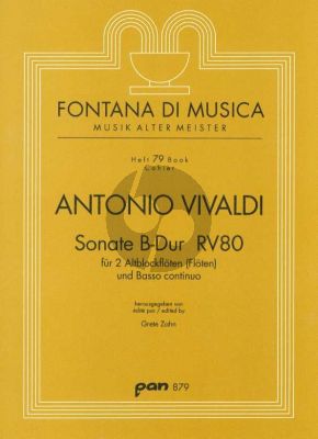 Vivaldi Sonate B-dur RV 80 2 Altblockflöten (Flöten) und Bc (Grete Zahn)