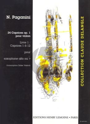 Paganini 24 Caprices Op.1 Vol.1 Alto Saxophone (Nos.1 - 12) (transcr. Vadrot)