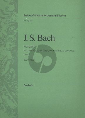 Konzert c-moll BWV 1060 2 Cembali-Streicher-Bc Cembalo 1 Stimme