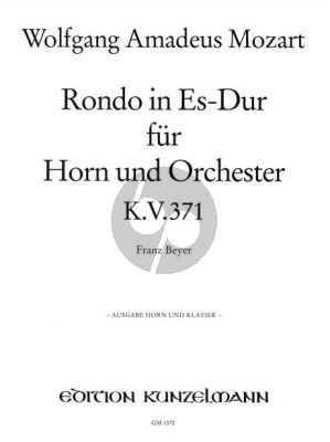 Mozart Rondo Es-dur KV 371 Horn und Orchester (Klavierauszug) (Franz Beyer)