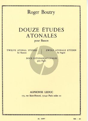 Boutry 12 Etudes Atonales Bassoon