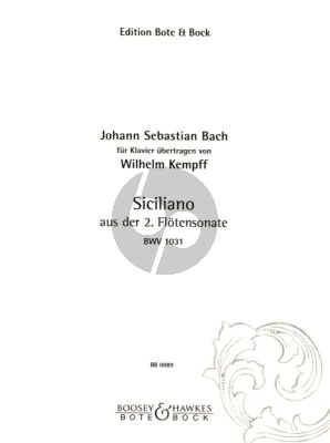 Bach Siciliano Klavier (aus Flötensonate No.2 Es-Dur BWV 1031) (arr. Wilhelm Kempff)