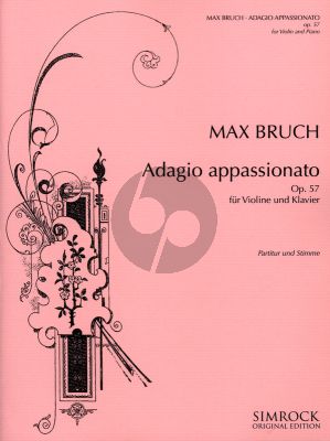 Bruch Adagio Appasionata Op. 57 Violin and Orchestra (piano reduction)