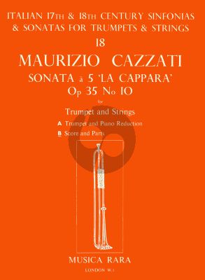 Cazzati Sonata C-major Op. 35 No. 10 "La Cappara" Trumpet-Strings and Bc (Score/Parts)