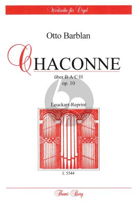 Barblan Chaconne uber BACH Op. 10 Orgel