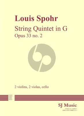 Spohr Quintet G-major Op. 33 No. 2 2 Violins-2 Violas and Cello (Parts)
