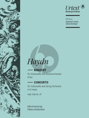 Haydn Concerto D-major Hob. VIIB:4 fur Violoncello und Klavier (Friedrich Grutzmacher) (Breitkopf)