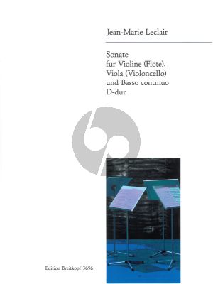 Leclair Sonate D-dur Violine (Flöte]-Viola Vc.] und Bc (Part./Stimmen) (Robert Eitner)