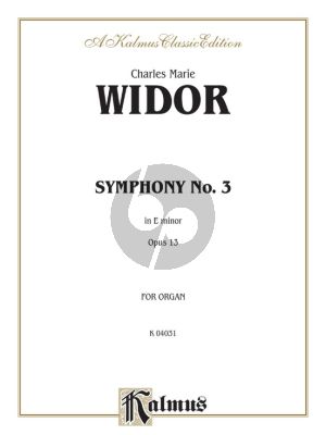 Widor Symphony No.3 E-minor Op.13 Organ