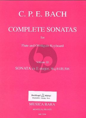 Bach Sonatas Vol.3 E-major WQ.84[H.506] Flute with obl.Cembalo (Ulrich Leisinger)