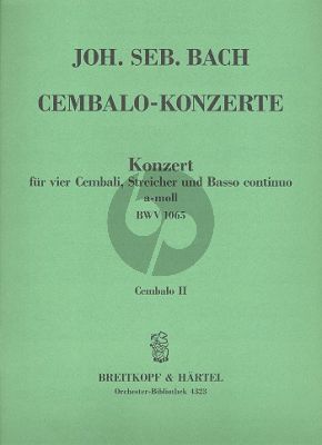 Concerto a-moll BWV 1065 4 Cembali-Str.-Bc Cembalo 2 Stimme